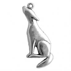 Charms. Sterling Silver, 15.1mm Width by 2.8mm Length by 38.2mm Height, Howling Coyote Charm. Quantity Per Pack: 1 Piece.