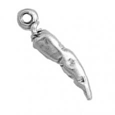 Charms. Sterling Silver, 4.1mm Width by 4.3mm Length by 20.2mm Height, Chile Charm. Quantity Per Pack: 1 Piece.