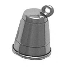 Charms. Sterling Silver, 11.7mm Width by 11.7mm Length by 15.8mm Height, Finger Thimble Charm. Quantity Per Pack: 1 Piece.