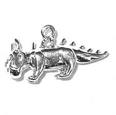 Charms. Sterling Silver, 22.9mm Width by 5.2mm Length by 12.0mm Height, Hodag Charm. Quantity Per Pack: 1 Piece.