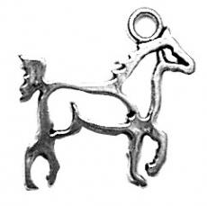 Charms. Sterling Silver, 18.6mm Width by 1.8mm Length by 18.7mm Height, Horse Charm. Quantity Per Pack: 1 Piece.