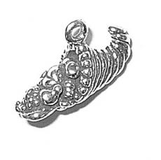 Charms. Sterling Silver, 18.5mm Width by 7.4mm Length by 11.0mm Height, Cornucopia Charm. Quantity Per Pack: 1 Piece.