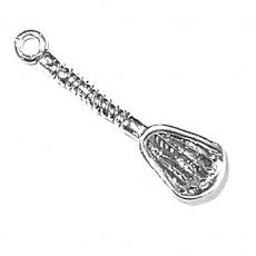 Charms. Sterling Silver, 7.1mm Width by 3.4mm Length by 26.6mm Height, Lacrosse Stick Charm. Quantity Per Pack: 1 Piece.