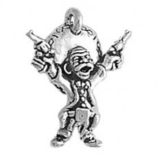 Charms. Sterling Silver, 7.2mm Width by 15.6mm Length by 20.8mm Height, Poncho Villa Charm. Quantity Per Pack: 1 Piece.