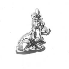 Charms. Sterling Silver, 7.5mm Width by 15.7mm Length by 16.3mm Height, Party Beagle Charm. Quantity Per Pack: 1 Piece.