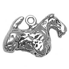 Charms. Sterling Silver, 20.0mm Width by 8.7mm Length by 14.6mm Height, Scotty Dog Charm. Quantity Per Pack: 1 Piece.