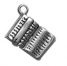 Charms. Sterling Silver, 15.8mm Width by 2.8mm Length by 13.4mm Height, Bible Charm. Quantity Per Pack: 1 Piece.