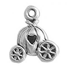 Charms. Sterling Silver, 11.3mm Width by 4.5mm Length by 13.6mm Height, Carriage Charm. Quantity Per Pack: 1 Piece.