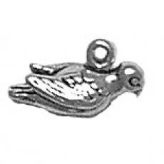 Charms. Sterling Silver, 11.4mm Width by 5.2mm Length by 6.6mm Height, Turtle Dove Charm. Quantity Per Pack: 1 Piece.