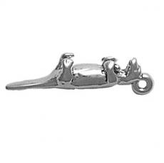 Charms. Sterling Silver, 8.1mm Width by 5.2mm Length by 25.4mm Height, Otter Charm. Quantity Per Pack: 1 Piece.