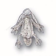 Charms. Sterling Silver, 12.6mm Width by 6.1mm Length by 15.8mm Height, Frog Charm. Quantity Per Pack: 1 Piece.