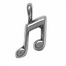 Charms. Sterling Silver, 8.4mm Width by 3.7mm Length by 16.7mm Height, Music Note Charm. Quantity Per Pack: 1 Piece.