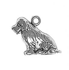 Charms. Sterling Silver, 15.3mm Width by 8.8mm Length by 13.4mm Height, Newfoundland Dog Charm. Quantity Per Pack: 1 Piece.