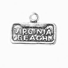 Charms. Sterling Silver, 15.8mm Width by 1.5mm Length by 11.3mm Height, Virginia Beach Vanity Plate Charm. Quantity Per Pack: 1 Piece.