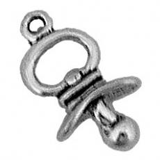 Charms. Sterling Silver, 13.0mm Width by 8.7mm Length by 22.2mm Height, Pacifier Charm. Quantity Per Pack: 1 Piece.