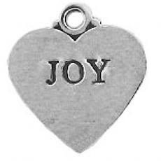 Charms. Sterling Silver, 17.0mm Width by 1.0mm Length by 18.3mm Height, Flat Heart with 