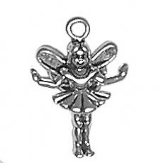 Charms. Sterling Silver, 11.9mm Width by 4.3mm Length by 17.7mm Height, Fairy Charm. Quantity Per Pack: 1 Piece.