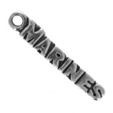 Charms. Sterling Silver, 4.7mm Width by 2.0mm Length by 27.4mm Height, Marines Charm. Quantity Per Pack: 1 Piece.