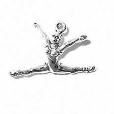 Charms. Sterling Silver, 26.8mm Width by 4.6mm Length by 15.2mm Height, Ballerina Charm. Quantity Per Pack: 1 Piece.