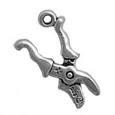 Charms. Sterling Silver, 10.6mm Width by 3.8mm Length by 19.5mm Height, Pruning Sheers Charm. Quantity Per Pack: 1 Piece.