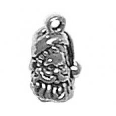 Charms. Sterling Silver, 7.1mm Width by 5.4mm Length by 11.8mm Height, Santa Head Charm. Quantity Per Pack: 1 Piece.