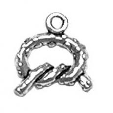 Charms. Sterling Silver, 11.4mm Width by 2.7mm Length by 11.6mm Height, Pretzel Charm. Quantity Per Pack: 1 Piece.