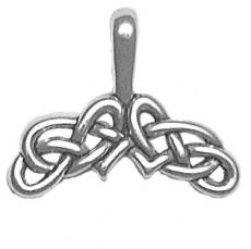 Charms. Sterling Silver, 25.9mm Width by 4.1mm Length by 21.3mm Height, Celtic Charm Holder Charm. Quantity Per Pack: 1 Piece.