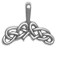 Charms. Sterling Silver, 25.9mm Width by 4.1mm Length by 21.3mm Height, Celtic Charm Holder Charm. Quantity Per Pack: 1 Piece.