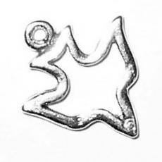 Charms. Sterling Silver, 15.2mm Width by 1.4mm Length by 16.7mm Height, Dove Charm. Quantity Per Pack: 1 Piece.