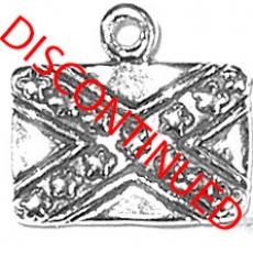 Charms. Sterling Silver, 14.3mm Width by 2.5mm Length by 13.4mm Height, Confederate Flag Charm. Quantity Per Pack: 1 Piece.