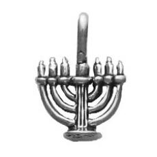 Charms. Sterling Silver, 11.7mm Width by 5.1mm Length by 15.9mm Height, Menorah Pendant. Quantity Per Pack: 1 Piece.