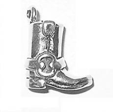 Charms. Sterling Silver, 7.6mm Width by 13.4mm Length by 16.0mm Height, Boot Charm. Quantity Per Pack: 1 Piece.