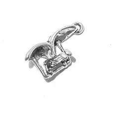 Charms. Sterling Silver, 12.0mm Width by 9.9mm Length by 20.8mm Height, Hang Glider Charm. Quantity Per Pack: 1 Piece.