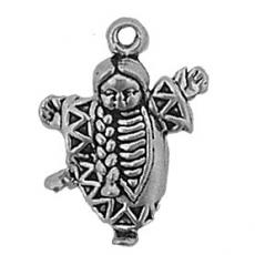 Charms. Sterling Silver, 15.7mm Width by 5.8mm Length by 21.8mm Height, Papoose Charm. Quantity Per Pack: 1 Piece.