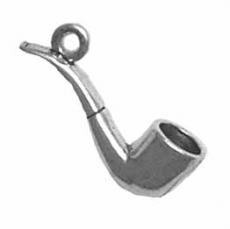 Charms. Sterling Silver, 6.1mm Width by 7.6mm Length by 20.8mm Height, Smoking Pipe Charm. Quantity Per Pack: 1 Piece.