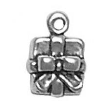 Charms. Sterling Silver, 7.3mm Width by 4.7mm Length by 10.7mm Height, Gift Package Charm. Quantity Per Pack: 1 Piece.