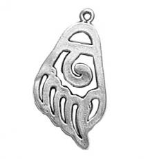 Charms. Sterling Silver, 13.6mm Width by 2.0mm Length by 25.4mm Height, Bear Paw Charm. Quantity Per Pack: 1 Piece.