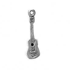 Charms. Sterling Silver, 5.8mm Width by 2.9mm Length by 22.6mm Height, Ukelele Charm. Quantity Per Pack: 1 Piece.