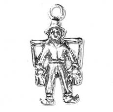 Charms. Sterling Silver, 12.2mm Width by 1.9mm Length by 23.2mm Height, Dutch Man Charm. Quantity Per Pack: 1 Piece.