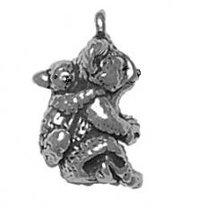 Charms. Sterling Silver, 9.8mm Width by 14.3mm Length by 18.9mm Height, Koala With Cub Charm. Quantity Per Pack: 1 Piece.