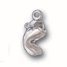 Charms. Sterling Silver, 9.4mm Width by 6.2mm Length by 17.0mm Height, Fortune Cookie Charm. Quantity Per Pack: 1 Piece.