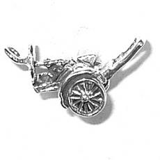 Charms. Sterling Silver, 8.4mm Width by 9.6mm Length by 22.0mm Height, Rickshaw Charm. Quantity Per Pack: 1 Piece.