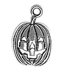 Charms. Sterling Silver, 11.0mm Width by 2.8mm Length by 16.9mm Height, Jack-O-Lantern Charm. Quantity Per Pack: 1 Piece.