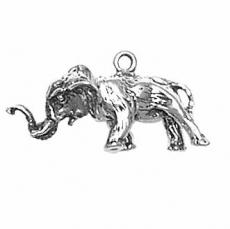 Charms. Sterling Silver, 24.5mm Width by 7.8mm Length by 12.9mm Height, Elephant Charm. Quantity Per Pack: 1 Piece.