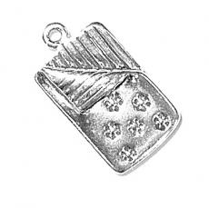 Charms. Sterling Silver, 11.9mm Width by 4.1mm Length by 21.0mm Height, Sleeping Bag Charm. Quantity Per Pack: 1 Piece.