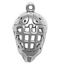 Charms. Sterling Silver, 11.8mm Width by 5.6mm Length by 20.2mm Height, Hockey Mask Charm. Quantity Per Pack: 1 Piece.