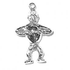 Charms. Sterling Silver, 15.2mm Width by 5.7mm Length by 24.6mm Height, Gorilla Charm. Quantity Per Pack: 1 Piece.