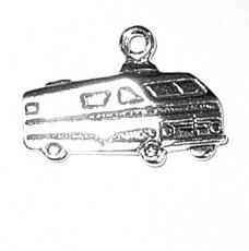 Charms. Sterling Silver, 19.6mm Width by 2.1mm Length by 13.9mm Height, RV Charm. Quantity Per Pack: 1 Piece.