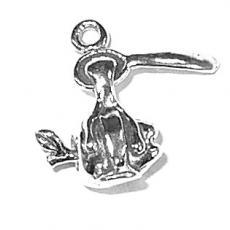 Charms. Sterling Silver, 19.8mm Width by 7.1mm Length by 16.6mm Height, Apple With Honey Charm. Quantity Per Pack: 1 Piece.