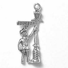 Charms. Sterling Silver, 11.8mm Width by 4.1mm Length by 26.7mm Height, New Orleans Drunk Charm. Quantity Per Pack: 1 Piece.